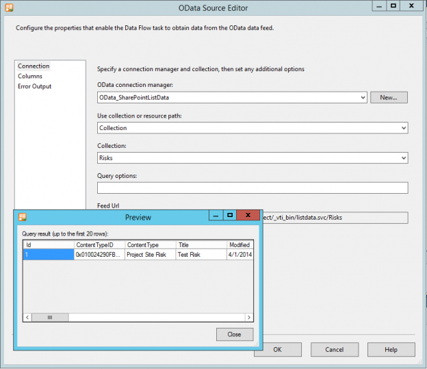 Project Site Custom List Reporting using SSIS OData Connector ...